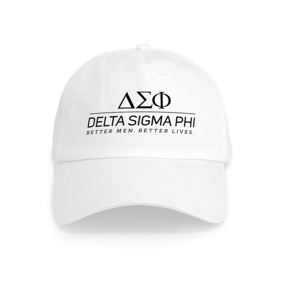 CafePress - Delta Sigma Phi Black Stacked Logo - Adjustable 100% Brushed Unisex Casual Cotton Baseball Cap, Beige, 1