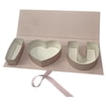 thumbnail image 2 of HILABEE Empty Flower Gift Box Letter Shaped Packaging Box Fillable Cardboard Container Decorative Gift Box Creative Ribbon Wrapping Suitable for Weddings Valentines Day Mothers Day Birthday Pink, 2 of 8