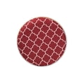 thumbnail image 3 of Candice Glam and Luxe Red Quatrefoil Velvet Fabric Upholstered Gold Finished Metal Ottoman, 3 of 5