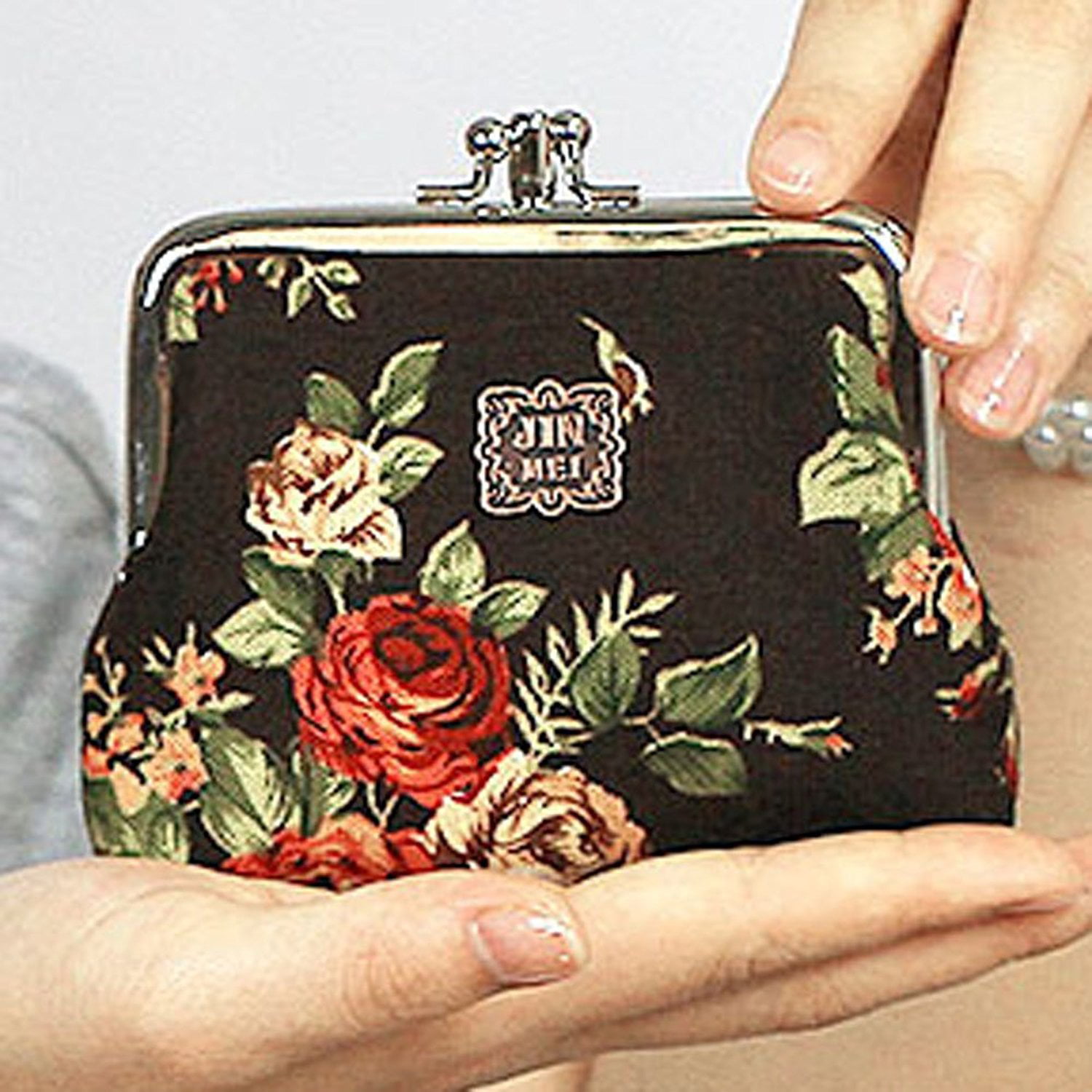 Beautiful Strawberry Watercolor Coin Purse Buckle Vintage PU Pouch Kiss-lock Wallet for Women Girl