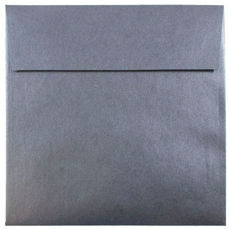 UPC: 0707152642644 | JAM 6.5×6.5 Envelopes  Black Metallic  50/Pack  Anthracite Black