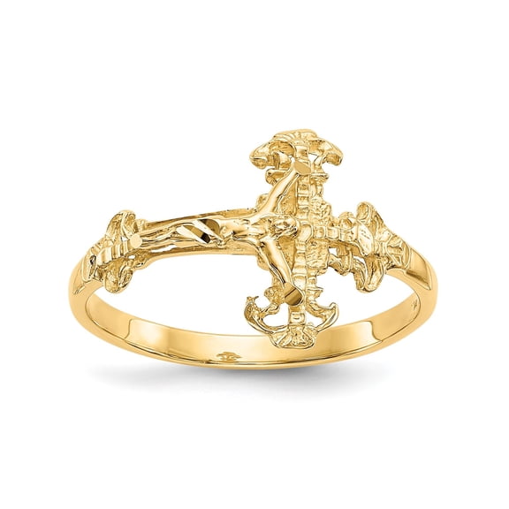 10k Real Gold Crucifix Cross Pendant Necklace for Men and Women Catholic Religious Jewelry with Latin Cross Design Faith Inspired Yellow Gold Spiritual Accessory