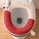 thumbnail image 2 of Cubierta de asiento de inodoro de peluche rojo, modelo con cremallera, asiento de inodoro lindo y lavable, para otoño e invierno, 2 of 6