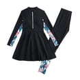 thumbnail image 3 of Girls Swimsuit 2 Piece Long Sleeve Full Body Rash Guard Bathing Suit for Girls Beach Girls' Swimwear 7-13 Years, 3 of 4