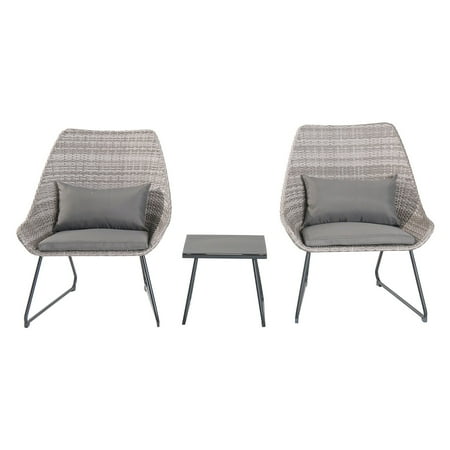 Wicker Accents - Hanover 3-Piece Outdoor Wicker Chat Set