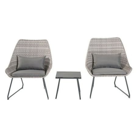 Hanover 3-Piece Outdoor Wicker Chat Set