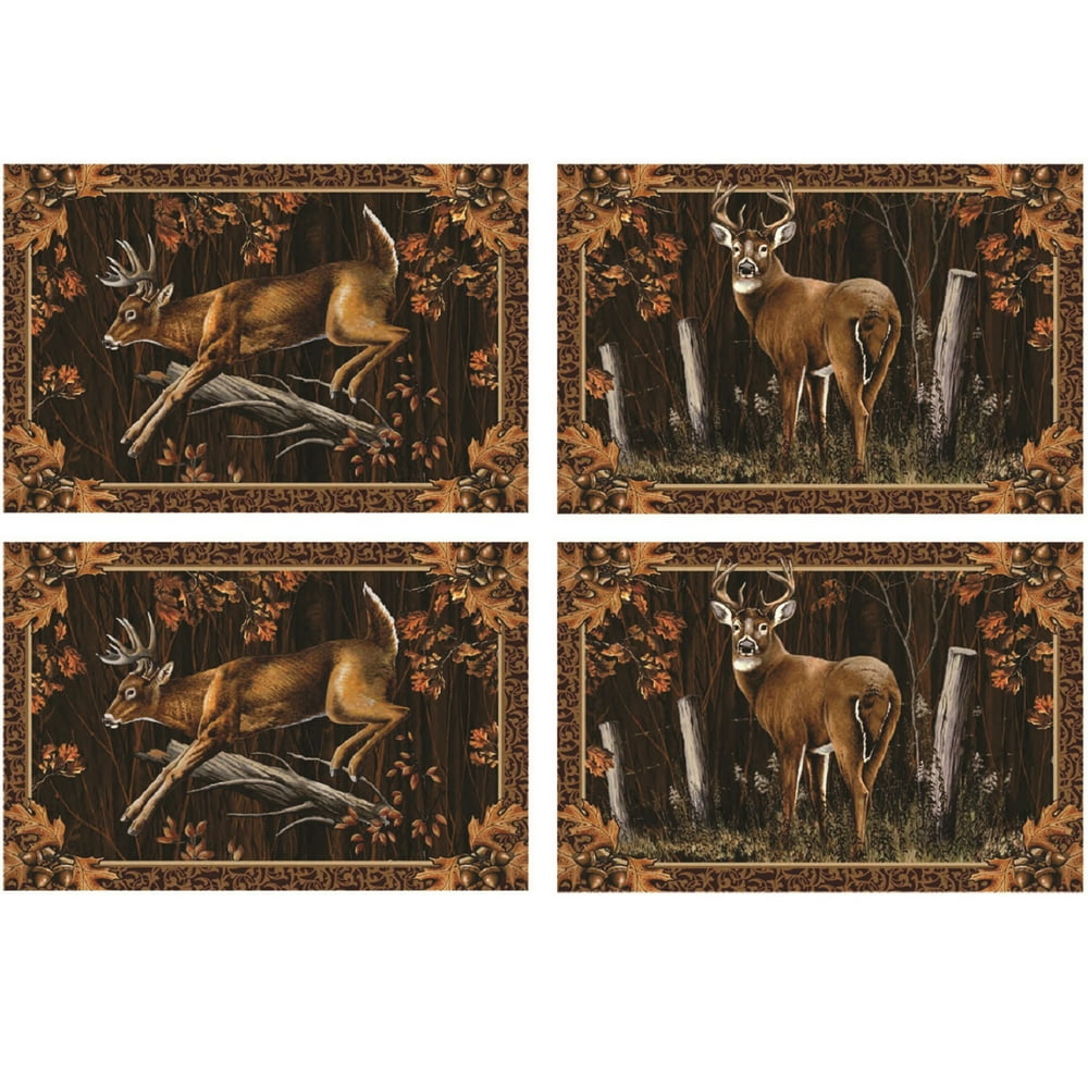 Rivers Edge 4 Piece Deer Placemat Set