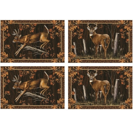 Edge Placemats - Rivers Edge 4 Piece Deer Placemat Set