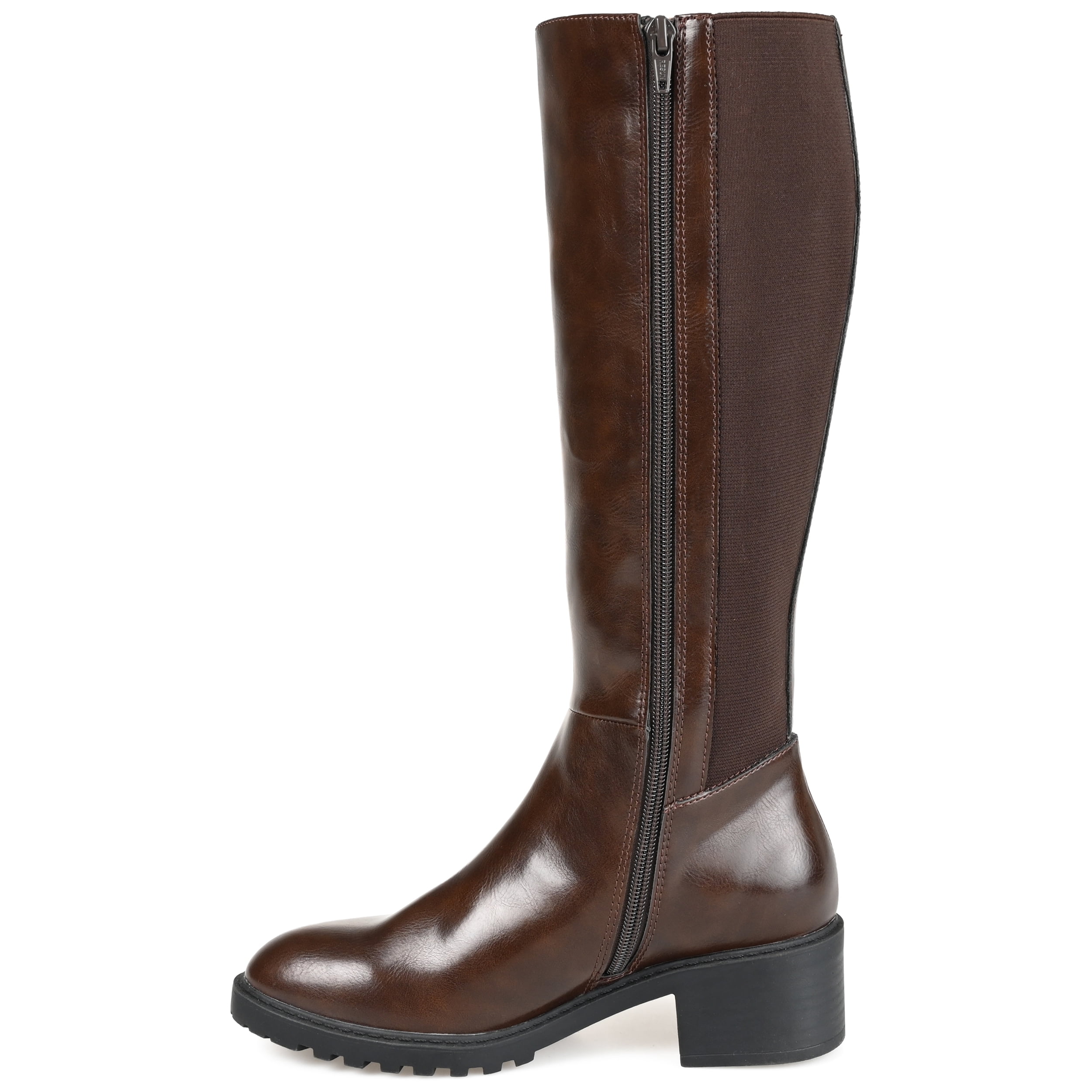 Journee Womens Morgaan Wide Calf Stacked Heel Knee High Boots