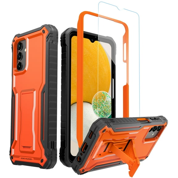 ExoGuard For Samsung Galaxy A13 5G Case, Phone Case with Screen Protector and Kickstand (Orange)