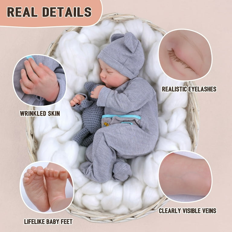  Miaio Reborn Baby Doll Boy 7 Inch Silicone Doll Mini