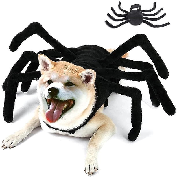 S Disfraz de araña de peluche realista para perro y gato ajustable de Halloween