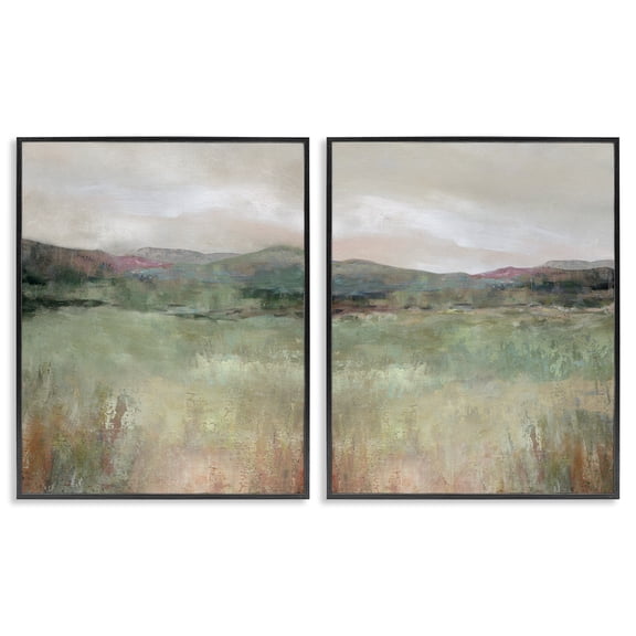 Stupell Industries Muted Glimpse of Spring 2 Piece Black Framed Giclee Art Set, design by Carol Robinson