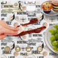 thumbnail image 6 of Basketball and Text White Pattern Round Tablecloth 70"x70", Wrinkle Resistant Wipeable Table Cover for Kitchen Dining Room Picnic Patio and Party, 6 of 6