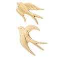 thumbnail image 3 of ColoMX 2 esculturas de golondrinas para pared: pájaro de latón colgante, escultura flotante esculpida en 3D, con detalles dorados antiguos, adorno para sala de estar., 3 of 7
