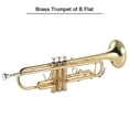 thumbnail image 4 of Trompeta ammoon Trompeta Bb B Flat Brass Gold-pintada Exquisito Durable Instrumento Musical con Boquilla Guantes Correa Caso TOMSHOO Trompeta, 4 of 6