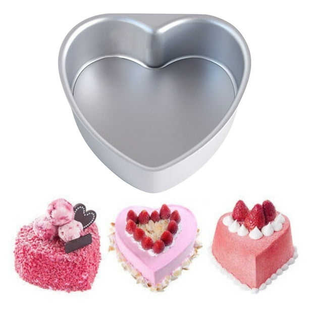 Fiudx Molde para Pastel En Forma de Corazón, Diseño de Fondo Vivo, Antiadherente, Fácil de Desmoldar, Perfecto para San Valentín y Cumpleaños, Repostería Casera, Material de Aleación de Aluminio, Tam