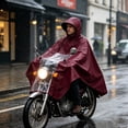 thumbnail image 4 of Heavy Duty Rain Poncho for Adults Men Women, Waterproof Full Body Raincoat with Hood, See-Through Panel for Motorcycle Scooter Bike, Extra Large Thick Riding Gear, 1Pack Light Gray, 4 of 6
