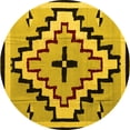 thumbnail image 1 of Ahgly Company Indoor Round Southwestern Yellow Country Area Rugs, 8' Round, 1 of 4