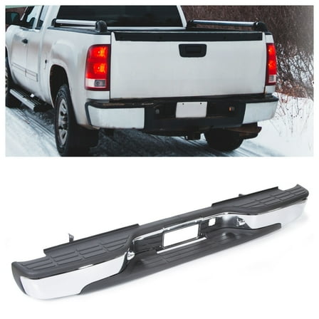 Kojem Rear Bumper Step Fit for 1999-2007 GMC Chevrolet Silverado Sierra 1500 2500 Pickup Truck Face Bar Chrome Rep. GM1103122 12496085