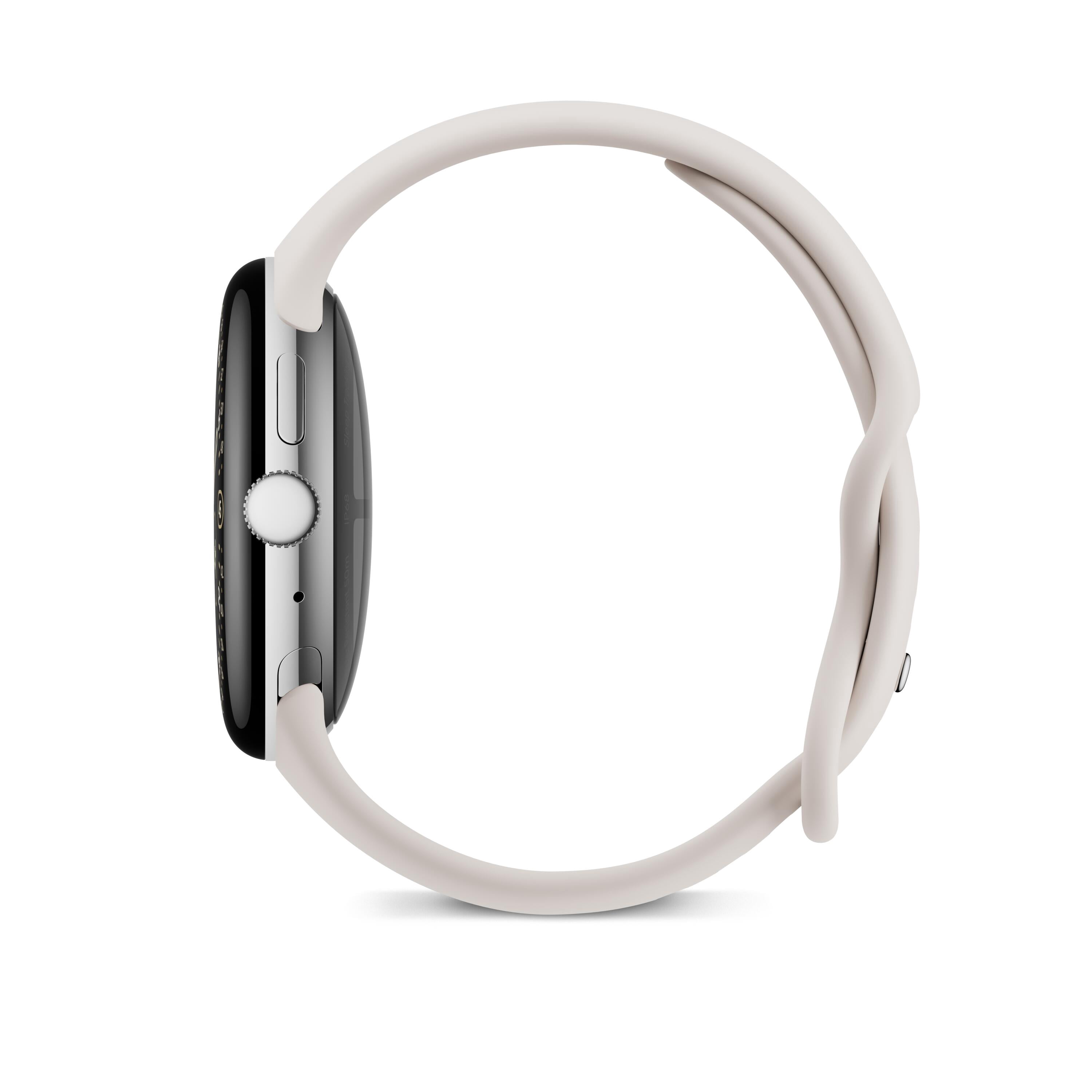 Google Pixel Watch 4 (45mm) - Android Smartwatch with Domed Display, Comprehensive Health and Fitness Tracking, and Help from Gemini - Polished Silver Aluminum Case - Porcelain Active Band - LTE