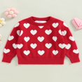 thumbnail image 2 of Tenue de la Saint-Valentin pour Bébé Fille Automne Hiver Pull Tricoté Imprimé Cœur, 2 of 8
