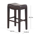 thumbnail image 4 of Noble House Roman Indoor Backless Counter Stool, Set of 2, Brown, 4 of 11