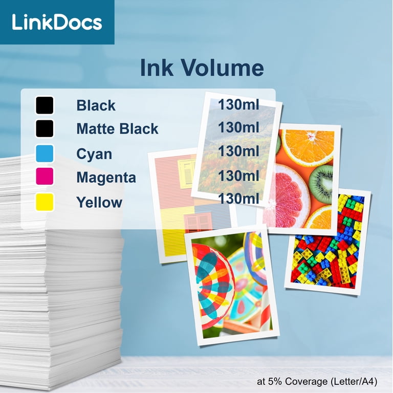 PFI-102 Ink Cartridge 5-Pack 130ml - Replacement For Canon PFI-102 Series For ImagePROGRAF IPF500-710 Printers
