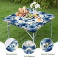 thumbnail image 4 of Indigo Tie Dye Star Square Fitted Tablecloth with Elastic Edge,Square Table Cover,Washable Elastic Table Cover for Home Kitchen Party Decor 34"x34", 4 of 6