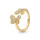 thumbnail image 2 of 2024 New 18K Gold Plated 925 Silver Ring Zircon Sparkling Double Band Heart Finger Ring Women Original Ring Fine Jewelry, 2 of 5