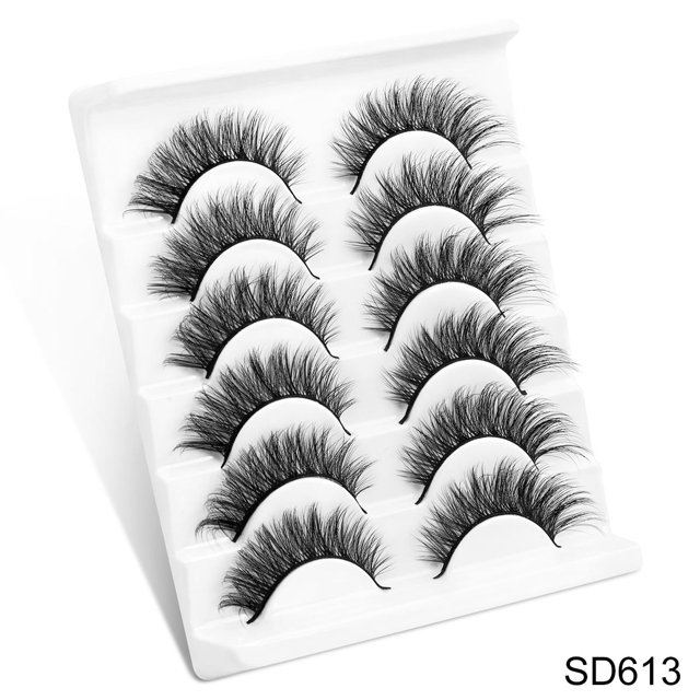 3/8/10 pares de pestañas de visón de imitación 6D, pestañas postizas largas gruesas naturales de 10-15mm, pestañas postizas dramáticas, maquillaje de ojos, extensión de belleza Tan Jianjun unisex