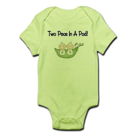 CafePress - Two Peas In A Pod Twins Infant Bodysuit - Baby Light Bodysuit