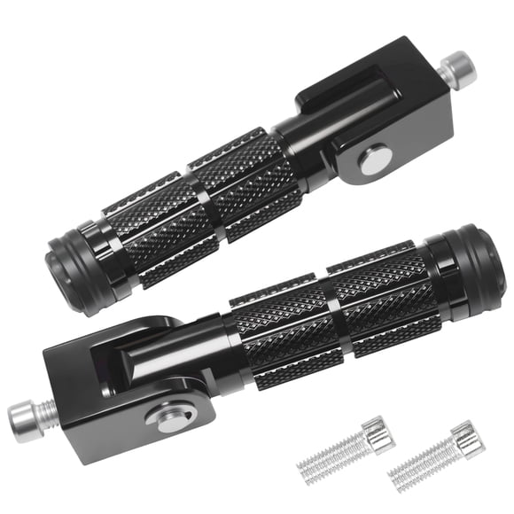 Reposapiés plegables de aluminio negro VUOZIP M8 para motocicleta