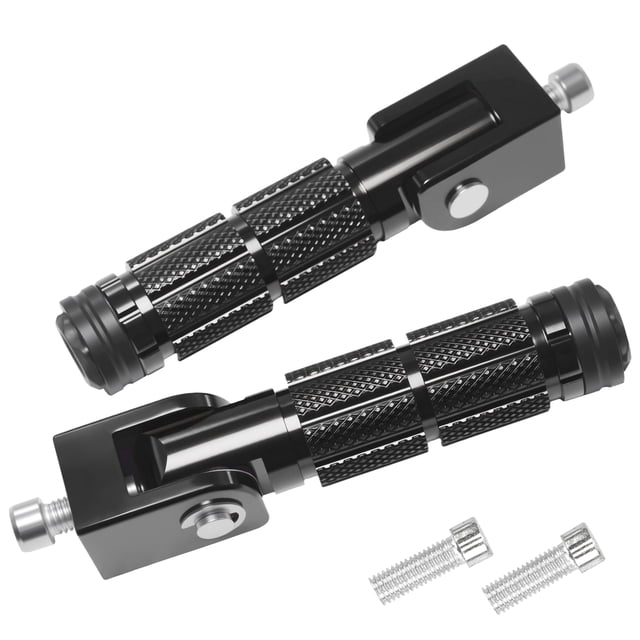 Reposapiés plegables de aluminio negro VUOZIP M8 para motocicleta