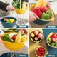 thumbnail image 5 of Paquete de 6 coladores, cesta coladora de plástico de doble capa con asas, apilable, ahorra espacio, cesta de almacenamiento para lavar, drenar, pasta, frutas, verduras, arroz, verde y amarillo, 5 of 5