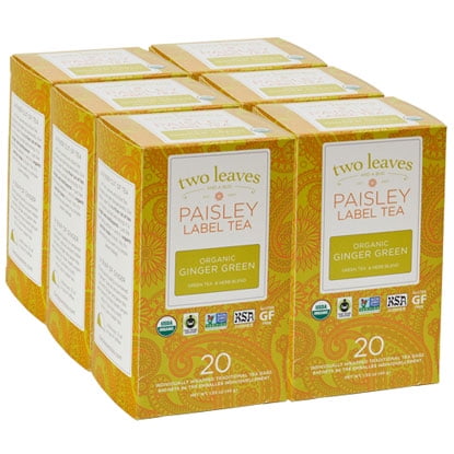 Paisley Label Tea by Two Leaves and a Bud, Inc., Organic Ginger Green Tea, 20