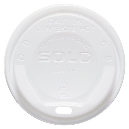 SOLO The Gourmet Lid Hot Cup Lids for Trophy Plus  Fits 12 oz to 20 oz  White  1500/Carton