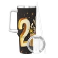 thumbnail image 2 of Sikiie Happy New Year 2025 Insulated Stainless Water Bottle Lid Travel Mug Cup Insulated Tumblers Cup 40oz Ice Bully With Handle, 2 of 8