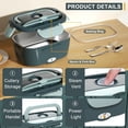 thumbnail image 4 of Monteka Electric Lunch Box Food Heater - Leakproof Portable Food Warmer heated lunch box for adults for Car/Home/Truck with 1.5L Removable Stainless Steel Container, Gifts for Men, 12V/24V/110V, 4 of 7