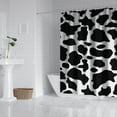 thumbnail image 3 of Cow Print Shower Curtain, Waterproof Fabric Bathroom Curtain with Plastic Hooks（white-1）72x84 Inchs, 3 of 10