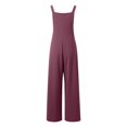 thumbnail image 4 of Huanyaaa Everyday Casual Dungarees with Pocket Design Comfortable Overall Playsuit for All Seasons Trendy and Versatile Fashion Piece plus Size Long Jumpsuit Ladies Romper Jumpsuit Jumpsuit Body, 4 of 5