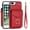 Red, variant on for iPhone 8 Plus / iPhone 7 Plus Wallet Case, RFID Blocking Card Slots Magnetic Button Case Glossy PU Leather Finger Ring Holder Kickstand Wrist Strap Handbag Cover,Red