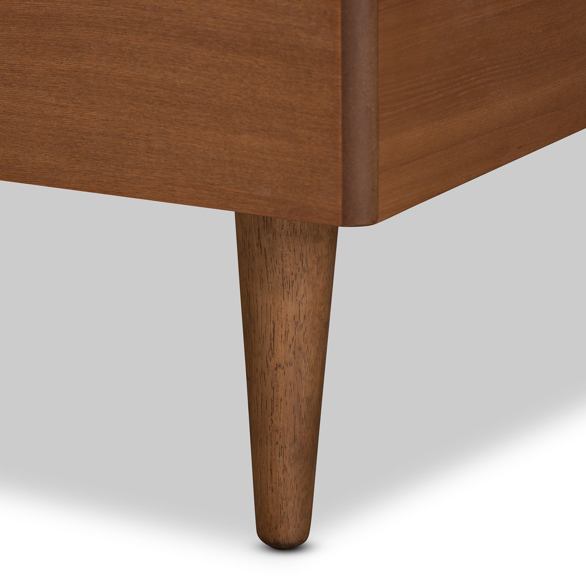 Baxton Studio Yori Mid-Century Modern Walnut Twin Bed