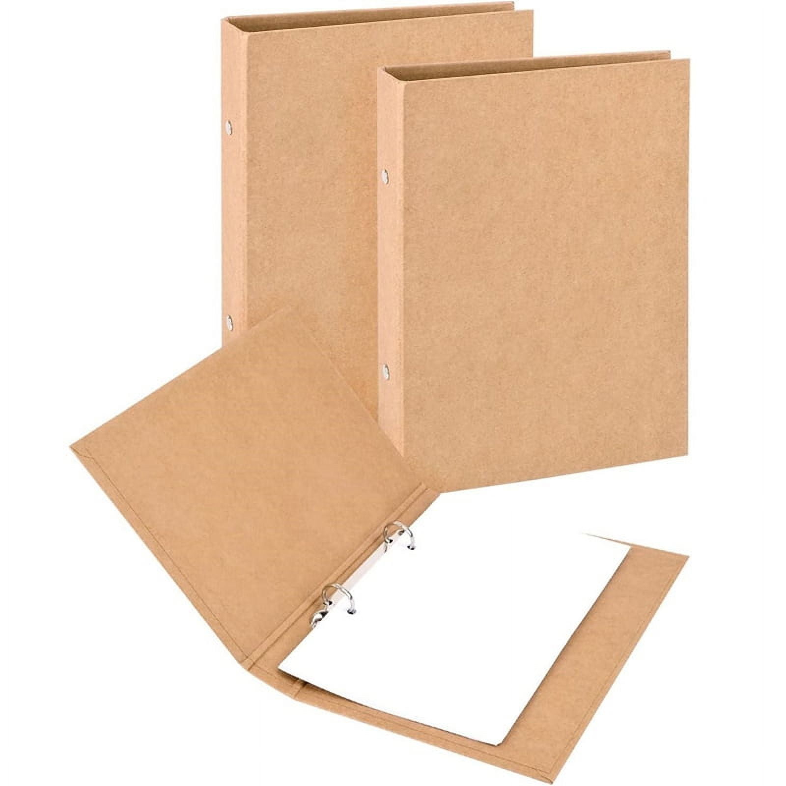 12Pcs A5 Refillable Ring Binder,A5 Kraft Paper Binder Tray with 2 Rings to Add Loose Sheets,A5 Kraft Paper Folders