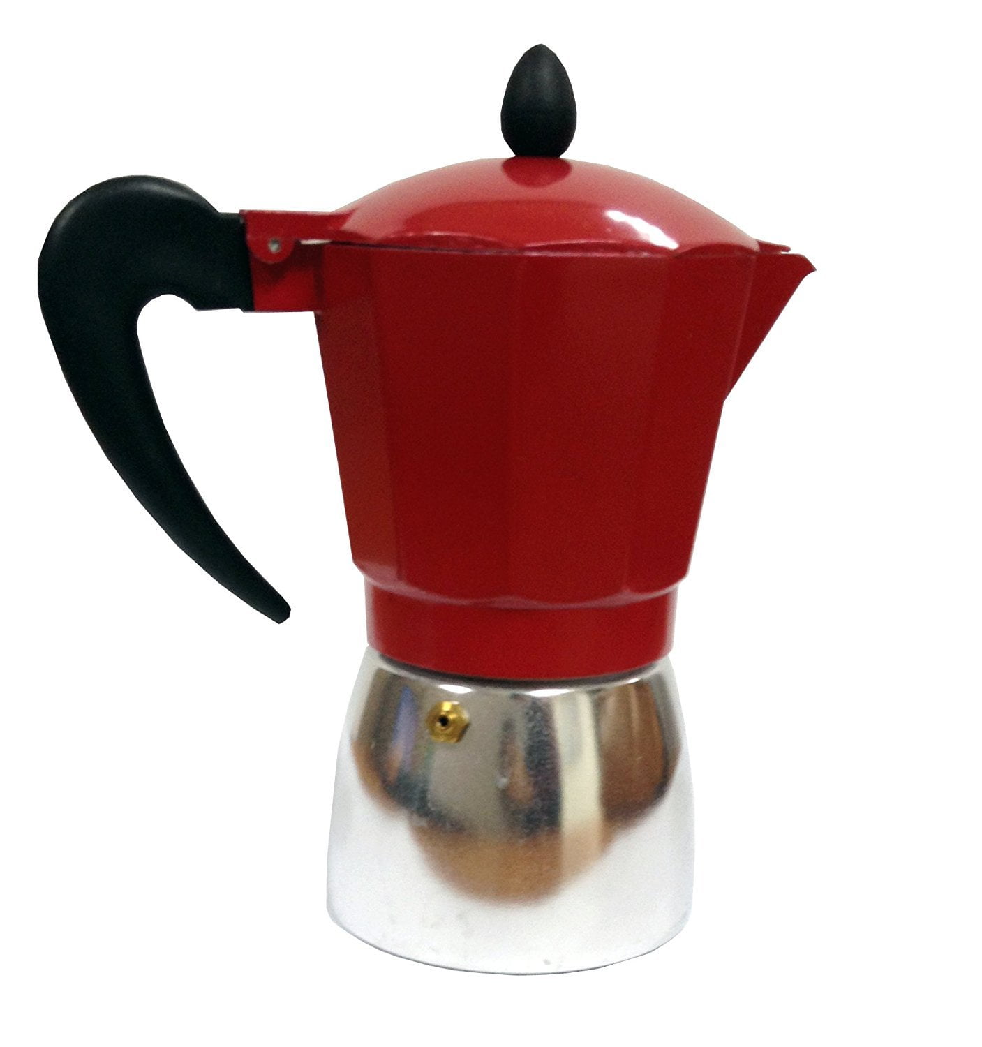IMUSA USA 6Cup Aluminum Stovetop Coffeemaker, Red Top
