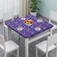 thumbnail image 3 of Colorful Mushroom Assortment Dark Blue Pattern Square Fitted Tablecloth with Elastic Edge,Square Table Cover,Washable Elastic Table Cover for Home Kitchen Party Decor 36"x36", 3 of 6