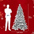 thumbnail image 2 of Lumiparty 6 ft Prelit Snow Flocked Spruce Artificial Christmas Tree with Incandescent Warm White Lights & Foldable Stand, Snow Prelighted Xmas Tree Festive Ornamentation, 2 of 7