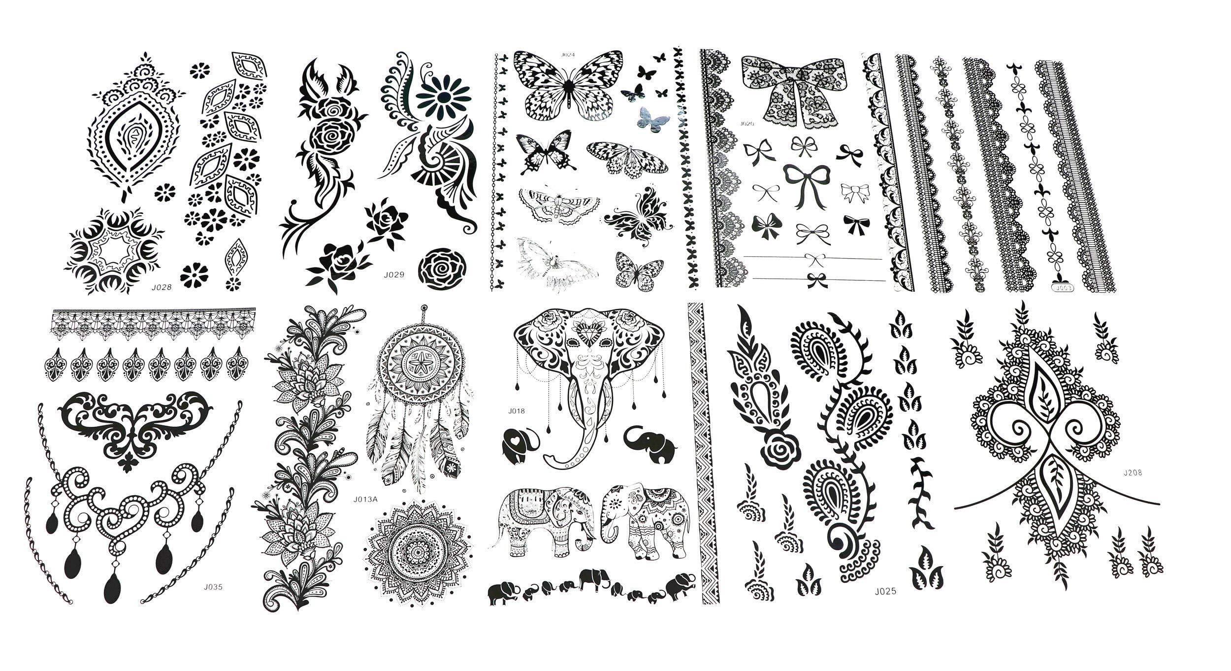 Henna Tattoo Stickers Lace Temporary Tattoos Various