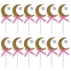 thumbnail image 2 of Fiesta 12 Uds. Adorno Para Tarta Con Forma De Luna Dorada Y Estrella Con Lazo Rosa, Decoración Para Fiesta De Cumpleaños Y Boda, 2 of 7