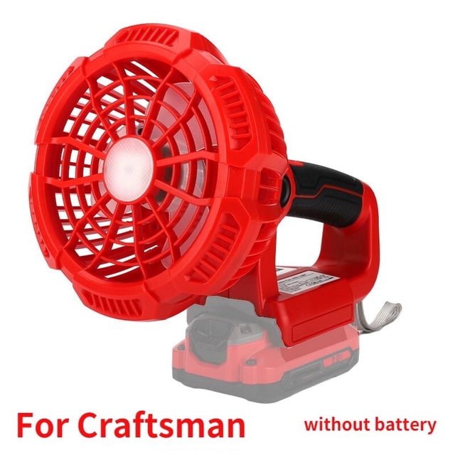 Ventilador multifunción c/ luz LED de mano inalámbrico p/ lugar de trabajo p/ Makita, Bosch, DeWalt, Milwaukee. Batería Li-ion 14.4-18V p/ exteriores y emergencias. C. remoto, 3 modos, temporizador